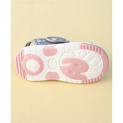 Cute Walk By Babyhug Sandals With Velcro Closure & Bow Applique - Grey