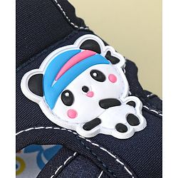 Cute Walk by Babyhug Slip On Sandals with Velcro Closure & Panda Applique - Blue