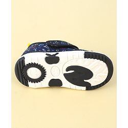 Cute Walk By Babyhug Sandals With Velcro Closure & Space Theme Detailing - Navy Blue