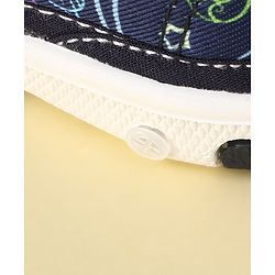 Cute Walk By Babyhug Sandals With Velcro Closure & Space Theme Detailing - Navy Blue