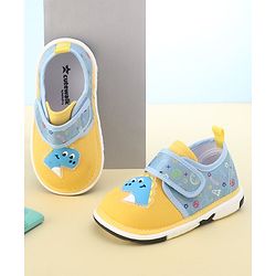 Cute Walk by Babyhug Velcro Closure Sandals with Dino Patch Applique  - Yellow