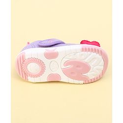 Cute Walk by Babyhug Velcro Closure Sandals with Sequin Bow Applique  - Purple