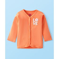 Babyhug 100% Interlock Cotton Knit Full Sleeves Front Open Antibacterial Vests with Polka Dot & Floral Print Pack of 3 - Orange Pink & White