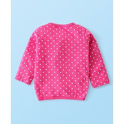 Babyhug 100% Interlock Cotton Knit Full Sleeves Front Open Antibacterial Vests with Polka Dot & Floral Print Pack of 3 - Orange Pink & White