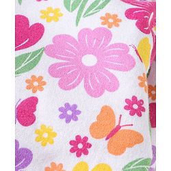 Babyhug 100% Interlock Cotton Knit Full Sleeves Front Open Antibacterial Vests with Polka Dot & Floral Print Pack of 3 - Orange Pink & White