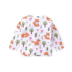 Babyhug 100% Interlock Cotton Knit Full Sleeves Front Open Antibacterial Vests with Polka Dot & Floral Print Pack of 3 - Orange Pink & White