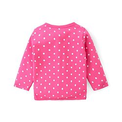 Babyhug 100% Interlock Cotton Knit Full Sleeves Front Open Antibacterial Vests with Polka Dot & Floral Print Pack of 3 - Orange Pink & White