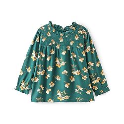 Babyhug Full Sleeves Top with Floral Print - Green
