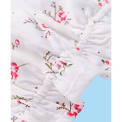 Babyhug Rayon Knit Full Sleeves  Top with  Floral Print - White