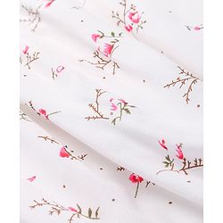 Babyhug Rayon Knit Full Sleeves  Top with  Floral Print - White