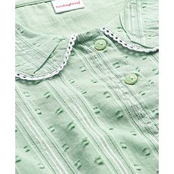 Babyhug Full Sleeves Collared Dobby Top - Green