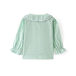 Babyhug Full Sleeves Collared Dobby Top - Green