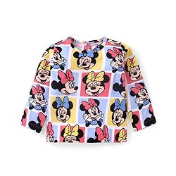 Babyhug Disney Cotton Knit Full Sleeves Night Suit With Minnie Mouse Print - White