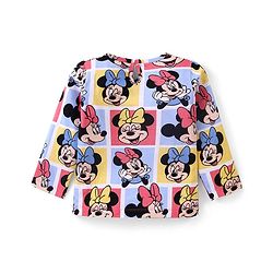Babyhug Disney Cotton Knit Full Sleeves Night Suit With Minnie Mouse Print - White