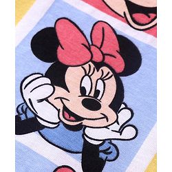 Babyhug Disney Cotton Knit Full Sleeves Night Suit With Minnie Mouse Print - White