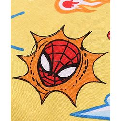 Babyhug Marvel Single Jersey Knit Full Sleeves Night Suit With Spider Man Print - Yellow