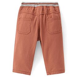 Babyhug Cotton Woven Full Length Trouser Solid Colour with Stretch - Rust