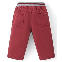 Babyhug Cotton Woven Full Length Trouser Solid Colour with Stretch - Rust