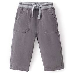 Babyhug Cotton Woven Full Length Trouser Solid Colour with Stretch - Rust