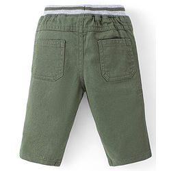 Babyhug Cotton Woven Full Length Trouser Solid Colour with Stretch - Rust