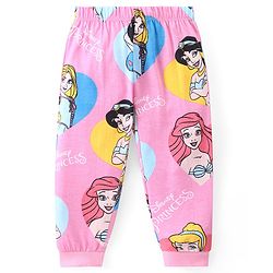 Babyhug Disney Single Jersey Knit Full Sleeves Night Suit With Princess Print - Pink