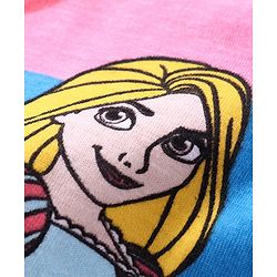 Babyhug Disney Single Jersey Knit Full Sleeves Night Suit With Princess Print - Pink