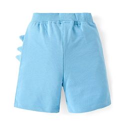 Babyhug Cotton Knit Half Sleeves T-Shirt & Shorts Set With Dino Print - Yellow & Blue