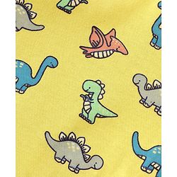Babyhug Cotton Knit Half Sleeves T-Shirt & Shorts Set With Dino Print - Yellow & Blue