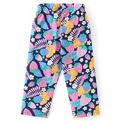Babyhug Cotton Knit Full Sleeves Night Suit with Floral Print - Multicolour