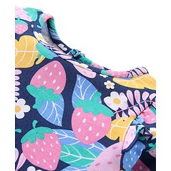 Babyhug Cotton Knit Full Sleeves Night Suit with Floral Print - Multicolour