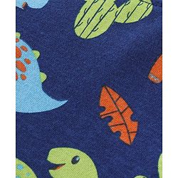 Babyhug Cotton Knit Full Sleeves Night Suit with Dino Print - Blue