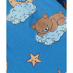 Babyhug Cotton Knit Full Sleeves Bear Printed Night Suit -  Blue