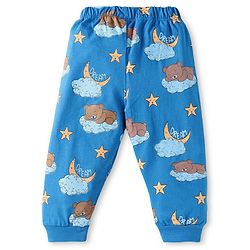 Babyhug Cotton Knit Full Sleeves Bear Printed Night Suit -  Blue