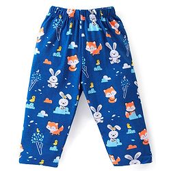 Babyhug Cotton Knit Full Sleeves Night Suit With Animals Print - Blue