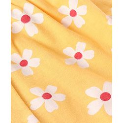 Babyhug Cotton Knit Full Sleeves Peter Pan Collared Night Suit With Floral Print - Yellow