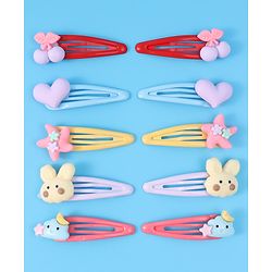 Babyhug Snap Clips with Appliques Free Size Pack of 10 -Multicolor