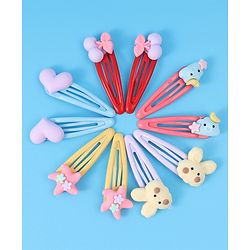 Babyhug Snap Clips with Appliques Free Size Pack of 10 -Multicolor