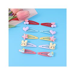 Babyhug Snap Clips with Appliques Free Size Pack of 10 -Multicolor