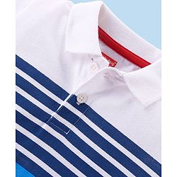 Babyhug Single Jersey Knit Half Sleeves Striped T-Shirt & Shorts Set - Multicolor