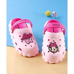 Cute Walk by Babyhug Disney Clogs With Back Strap Closure & Minnie Mouse Graphics - Pink