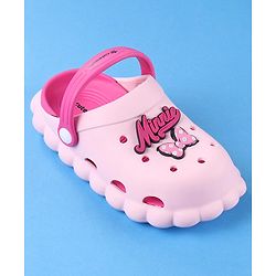 Cute Walk by Babyhug Disney Clogs With Back Strap Closure & Minnie Mouse Graphics - Pink