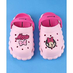 Cute Walk by Babyhug Disney Clogs With Back Strap Closure & Minnie Mouse Graphics - Pink