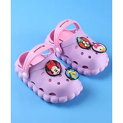 Cute Walk by Babyhug Disney Clogs with Backstrap Minnie Mouse Applique - Purple