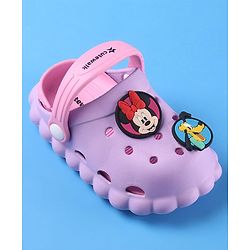 Cute Walk by Babyhug Disney Clogs with Backstrap Minnie Mouse Applique - Purple