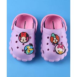 Cute Walk by Babyhug Disney Clogs with Backstrap Minnie Mouse Applique - Purple