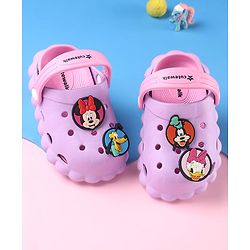 Cute Walk by Babyhug Disney Clogs with Backstrap Minnie Mouse Applique - Purple