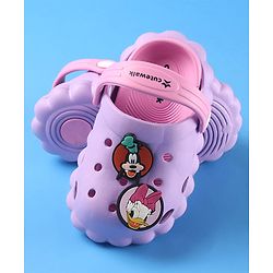 Cute Walk by Babyhug Disney Clogs with Backstrap Minnie Mouse Applique - Purple
