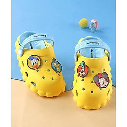 Cute Walk by Babyhug Disney Clogs With Back Strap Closure & Mickie Mouse & Friends Graphics - Yellow
