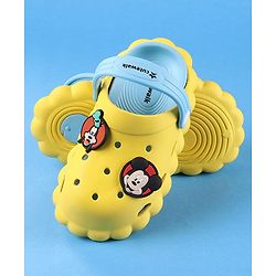 Cute Walk by Babyhug Disney Clogs With Back Strap Closure & Mickie Mouse & Friends Graphics - Yellow