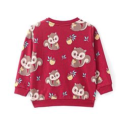 Babyhug Knit Full Sleeves Sweatshirt With Chip N Dale Graphics Pack of 2 - Red & Blue
